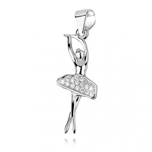 Pandantiv argint balerina cu pietre DiAmanti Z1039C-DIA (Argint 925‰ 1 g.)